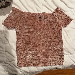 LIGHT PINK OFF SHOULDER TOP